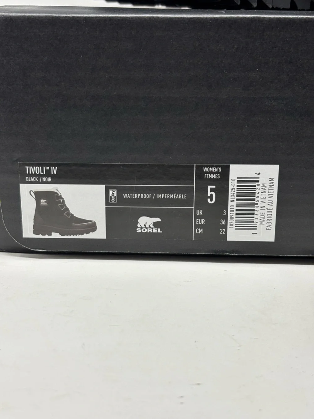 Sorel Tivoli IV Lace-Up Waterproof Black Boots Size 5 NEW IN BOX - Picture 2 of 12